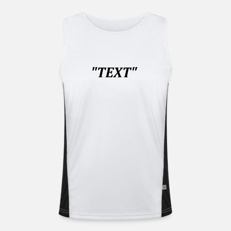"TEXT" Classic - Men's Functional Contrast Tank Top  - white/black