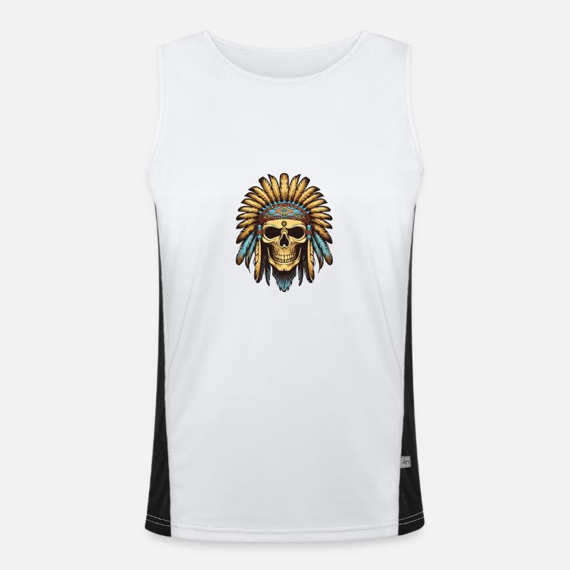 Crâne de chef indien Apache Débardeur respirant contrasté Homme 