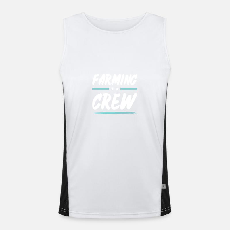 Farming Crew - Men's Functional Contrast Tank Top  - white/black