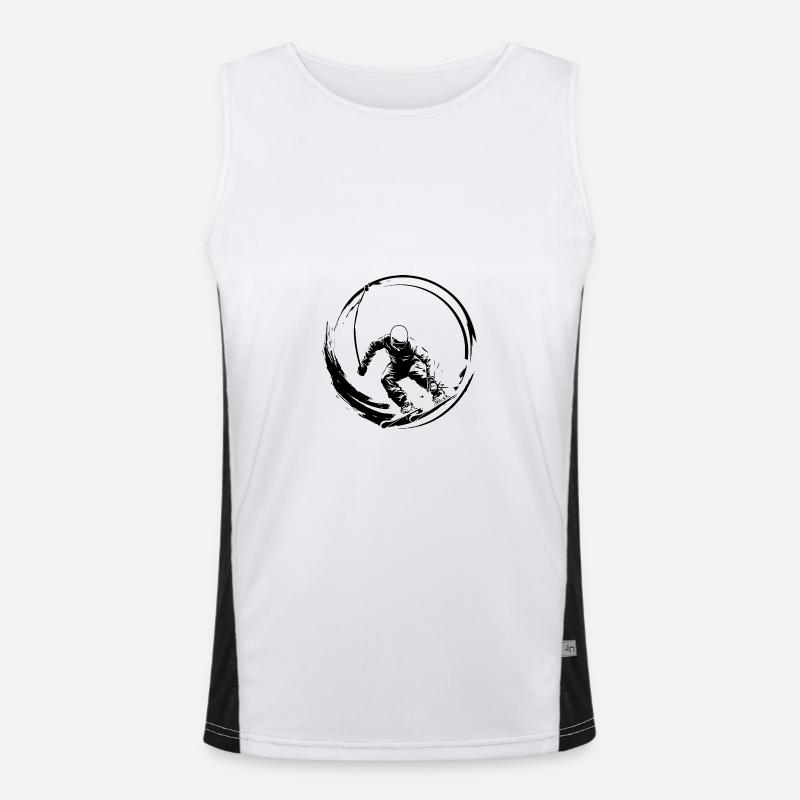 Skiing Skiing Man - Men's Functional Contrast Tank Top  - white/black