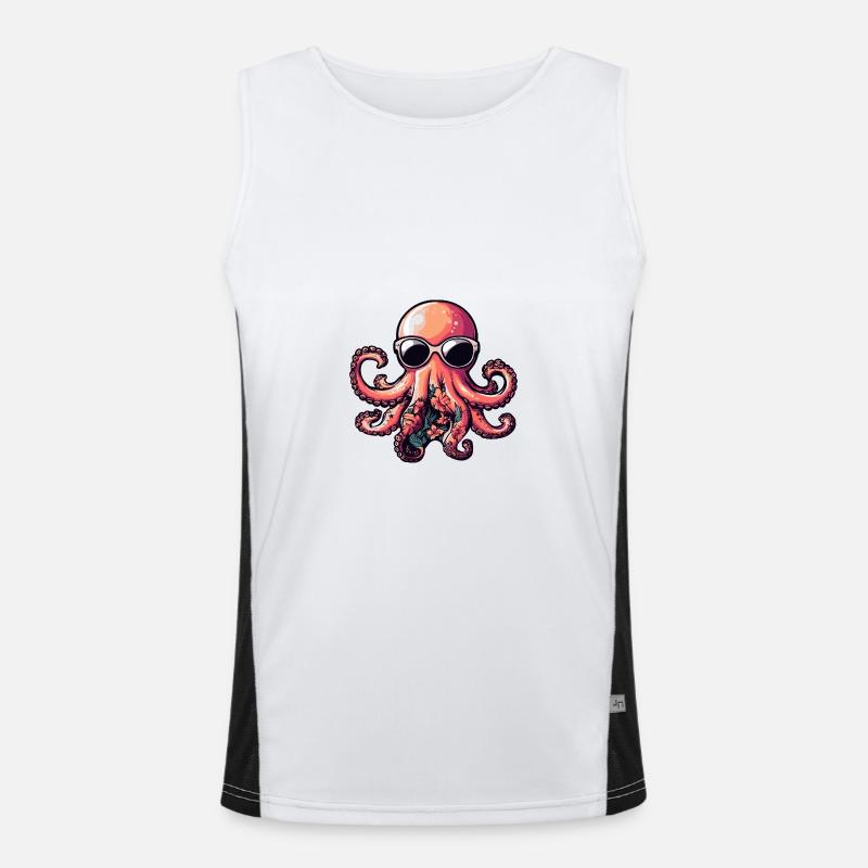 Oktopus Comic Urlaub Funktionelles Kontrast-Tank Top für Männer 
