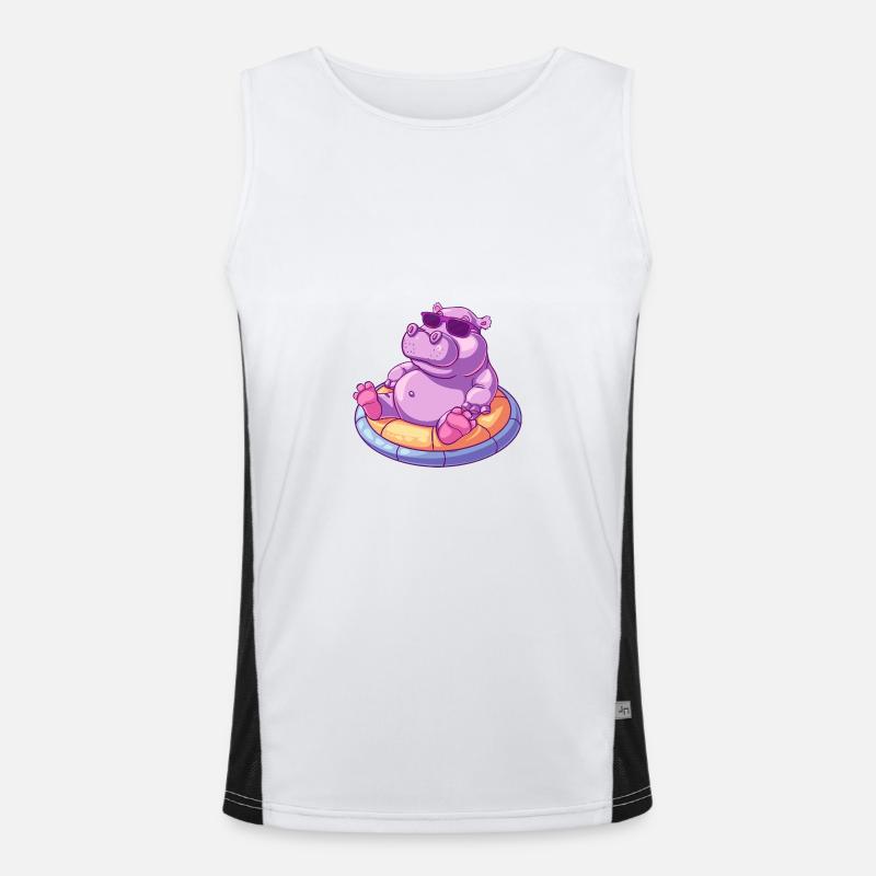 Nilpferd Comic Cool Funktionelles Kontrast-Tank Top für Männer 