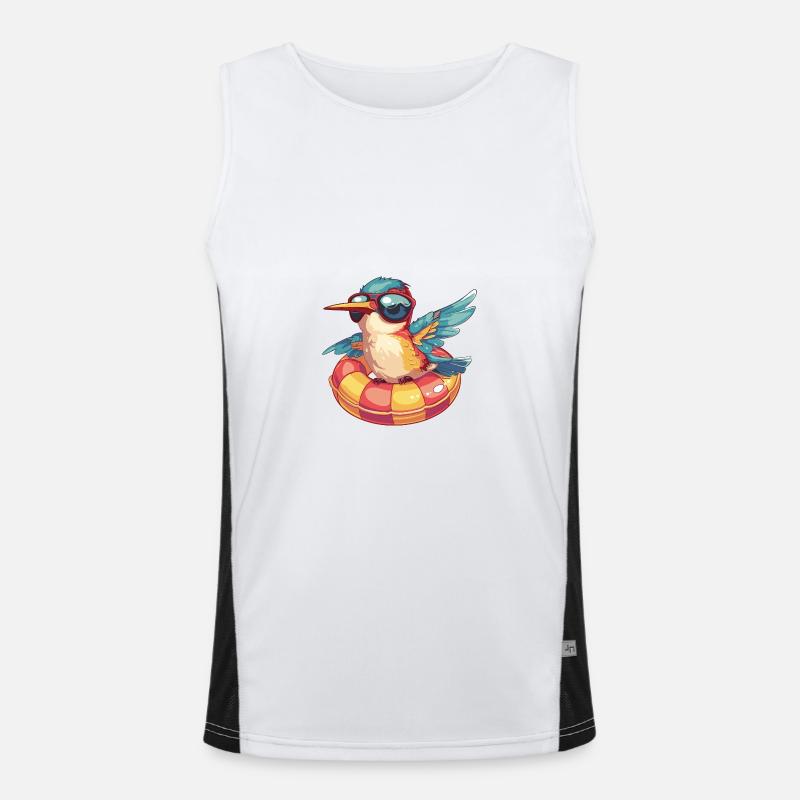 Kolibri Vogel Comic Cool Funktionelles Kontrast-Tank Top für Männer 