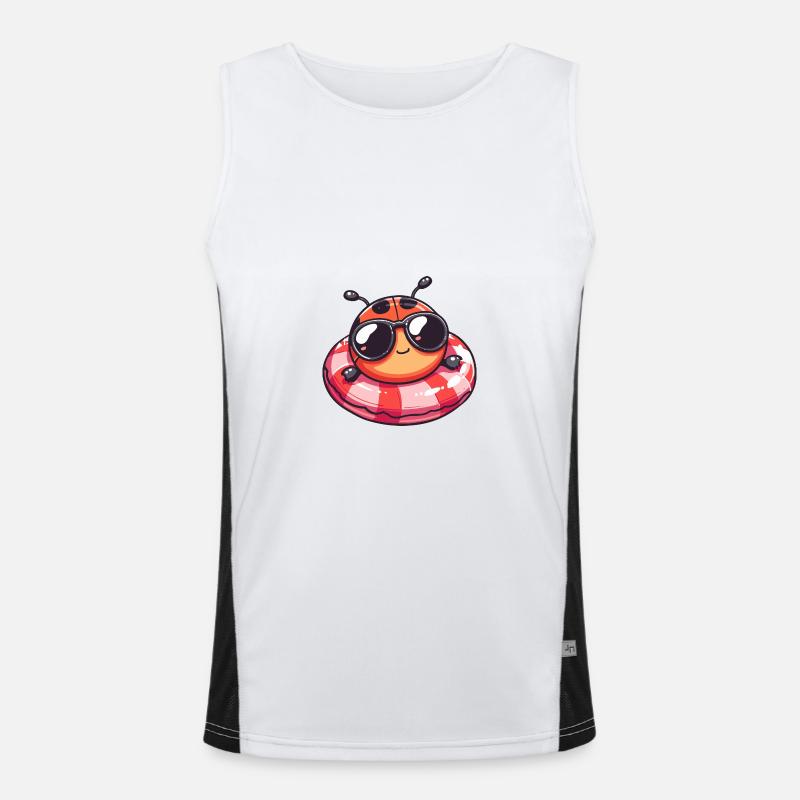 Ladybug Comic Cool - Men's Functional Contrast Tank Top  - white/black