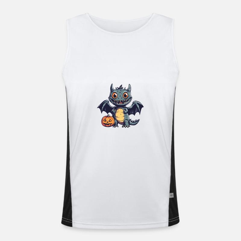 Drache Halloween Comic Lustig Funktionelles Kontrast-Tank Top für Männer 