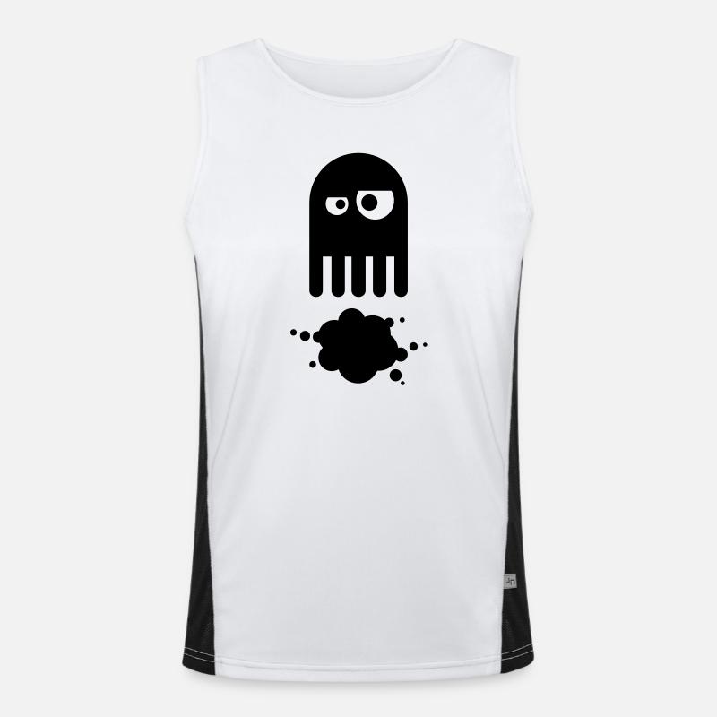 octopus - Men's Functional Contrast Tank Top  - white/black