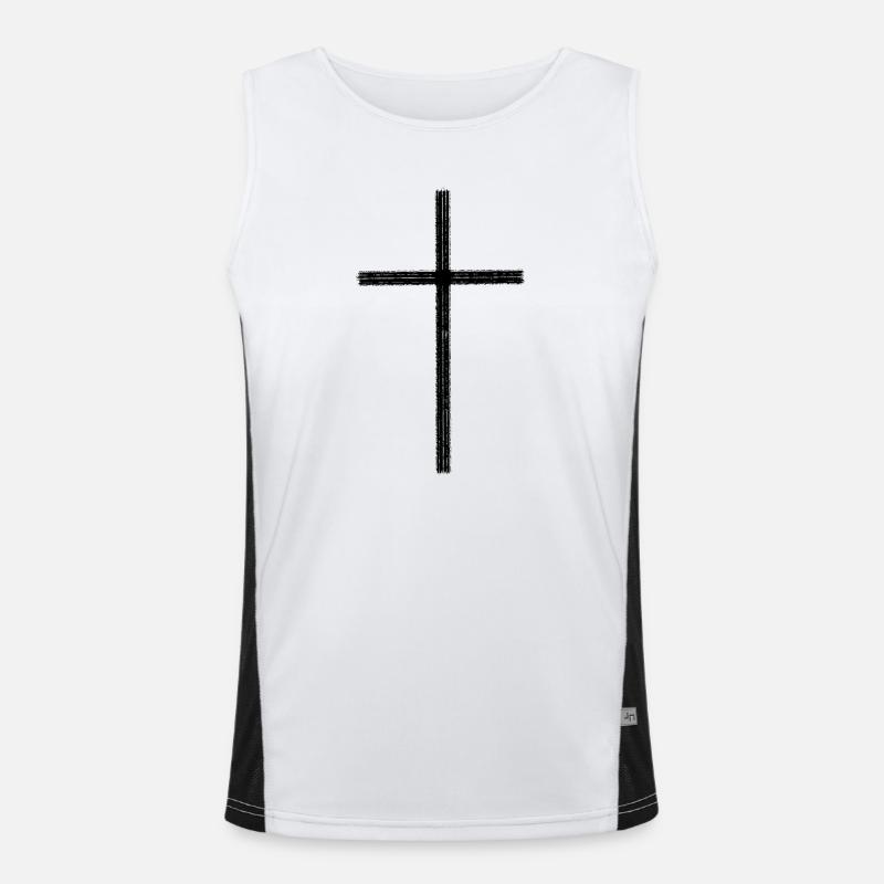 Jesus Christ Cross Easter Men's Functional Contrast Tank Top 