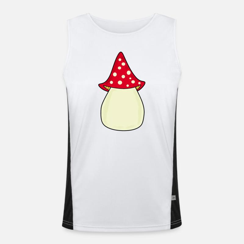 Mushroom Toadstool Pattern Personalizable Gift Men's Functional Contrast Tank Top 