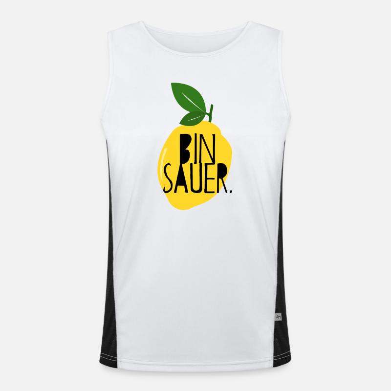 Bin sauer - Zitrone - Schlechte Laune - Statement Funktionelles Kontrast-Tank Top für Männer 