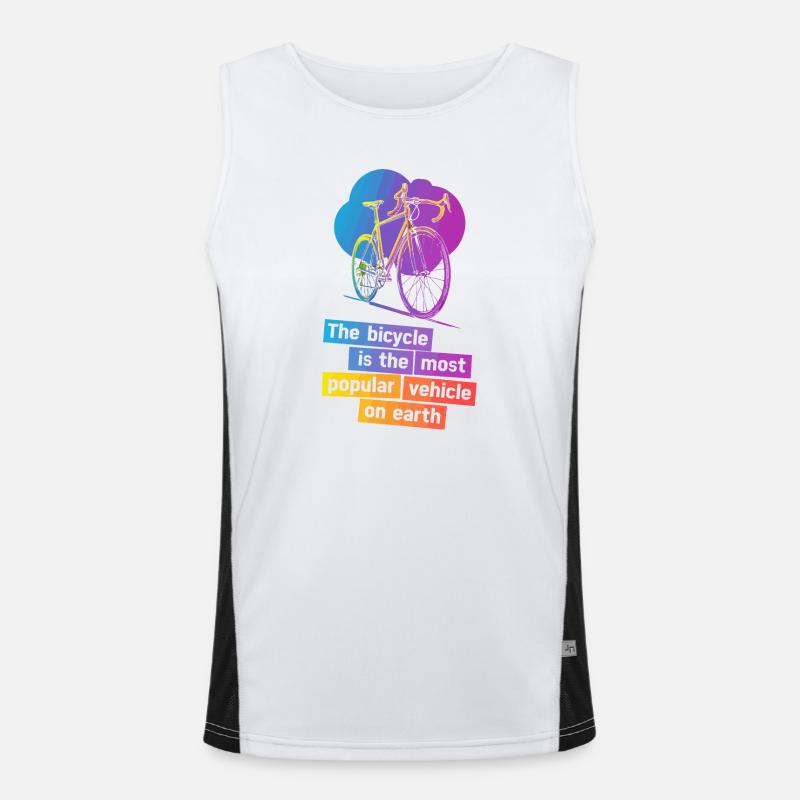 Colourful Bicycle Illustration Design Men's Functional Contrast Tank Top 