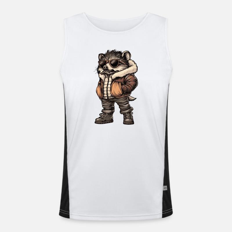 Igel Cool Winter Funktionelles Kontrast-Tank Top für Männer 