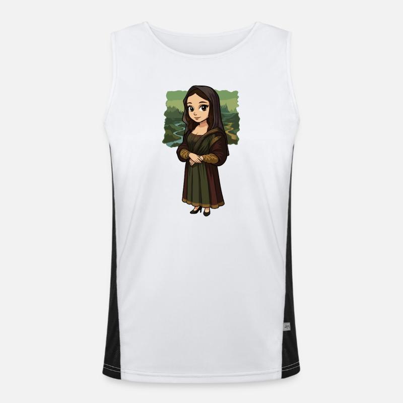 Mona Lisa Chibi style Men's Functional Contrast Tank Top 