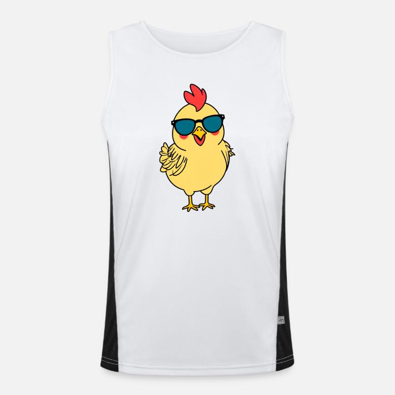Küken mit Sonnenbrille Funktionelles Kontrast-Tank Top für Männer 