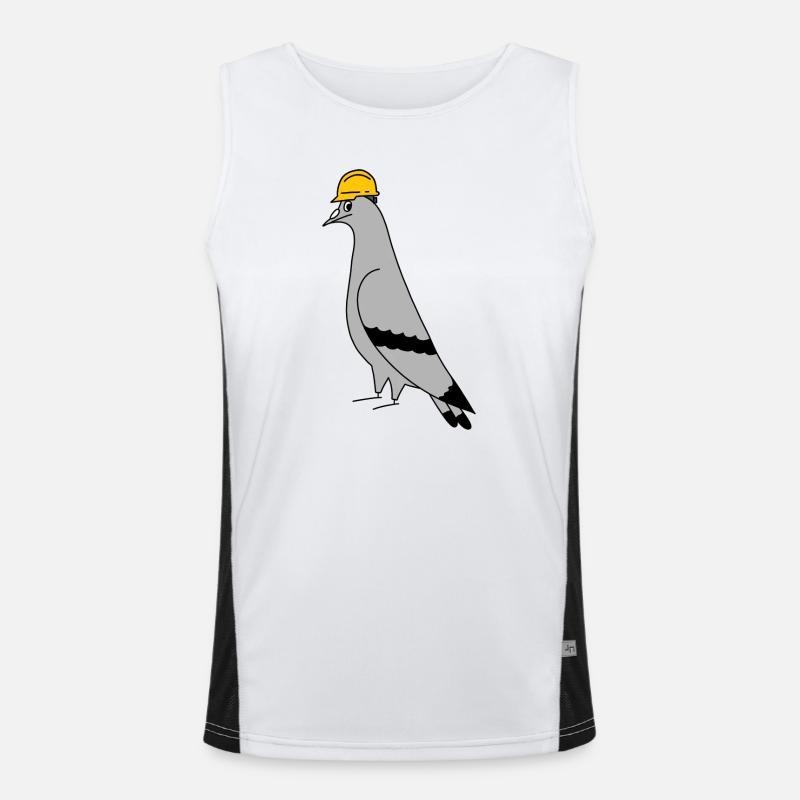 Pigeon Construction Helmet – Minimal Illustration Funktionelles Kontrast-Tank Top für Männer 