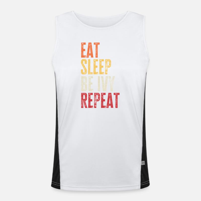 Eat Sleep Be Ivy Repeat Retro Name Men's Functional Contrast Tank Top 