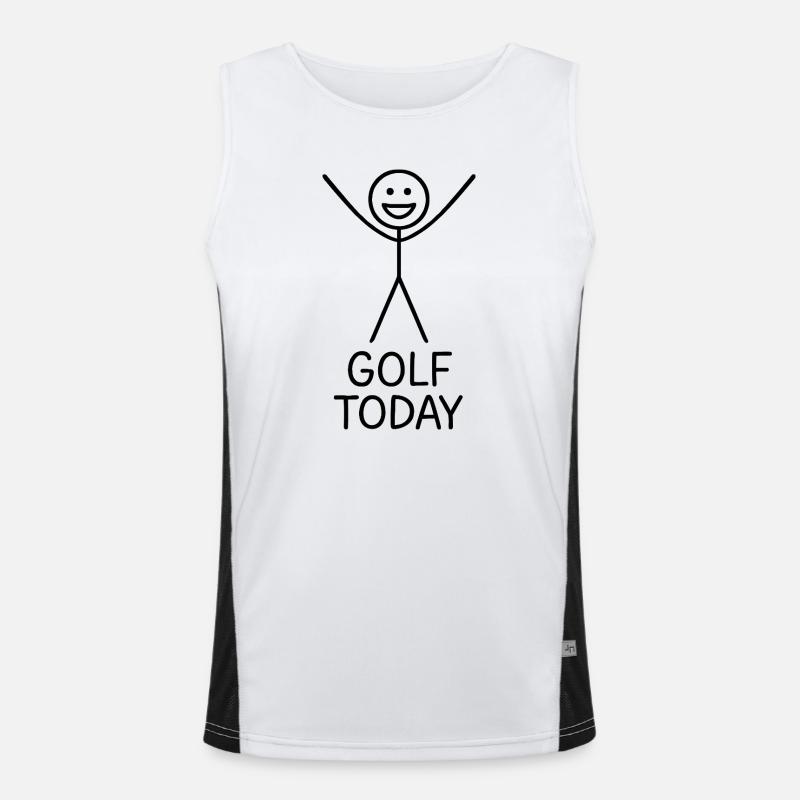 Golf Today Golfer Humor Gift Idea Golfer - Men's Functional Contrast Tank Top  - white/black