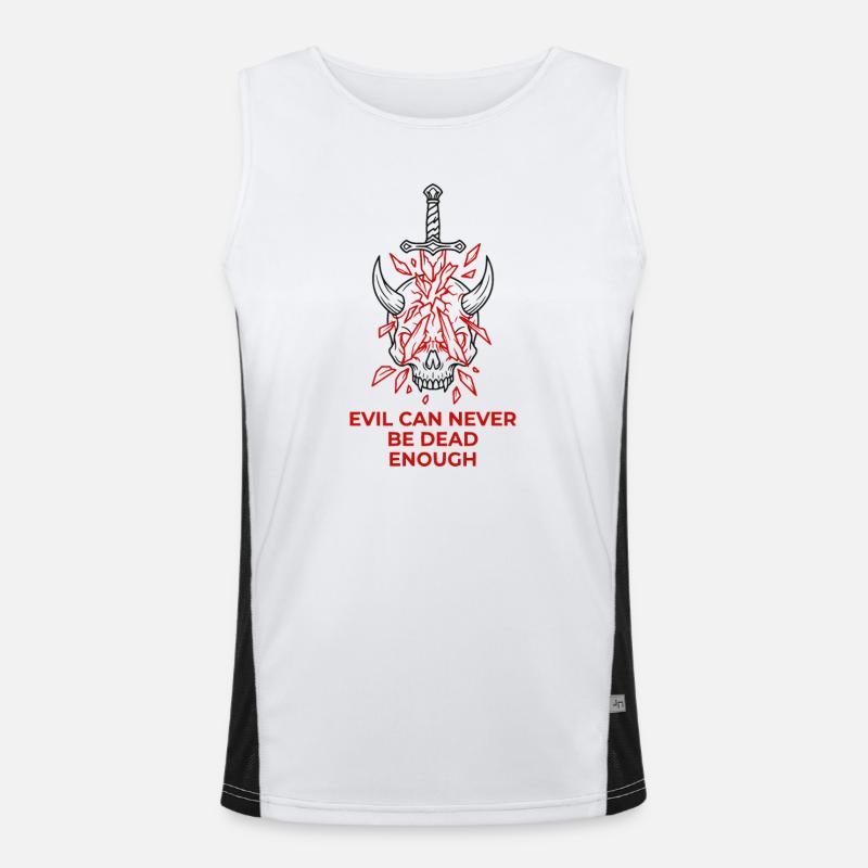 Evil Can Never Be Dead Enough - Men's Functional Contrast Tank Top  - white/black