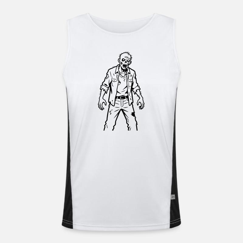 Zombie - Men's Functional Contrast Tank Top - white/black