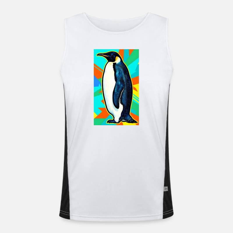 penguin - Men's Functional Contrast Tank Top - white/black