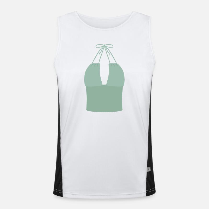 Mint Halter Bikini Top Men's Functional Contrast Tank Top 