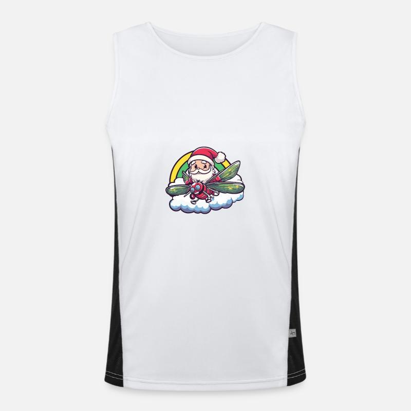 Libelle Weihnachtsmann Regenbogen Funktionelles Kontrast-Tank Top für Männer 