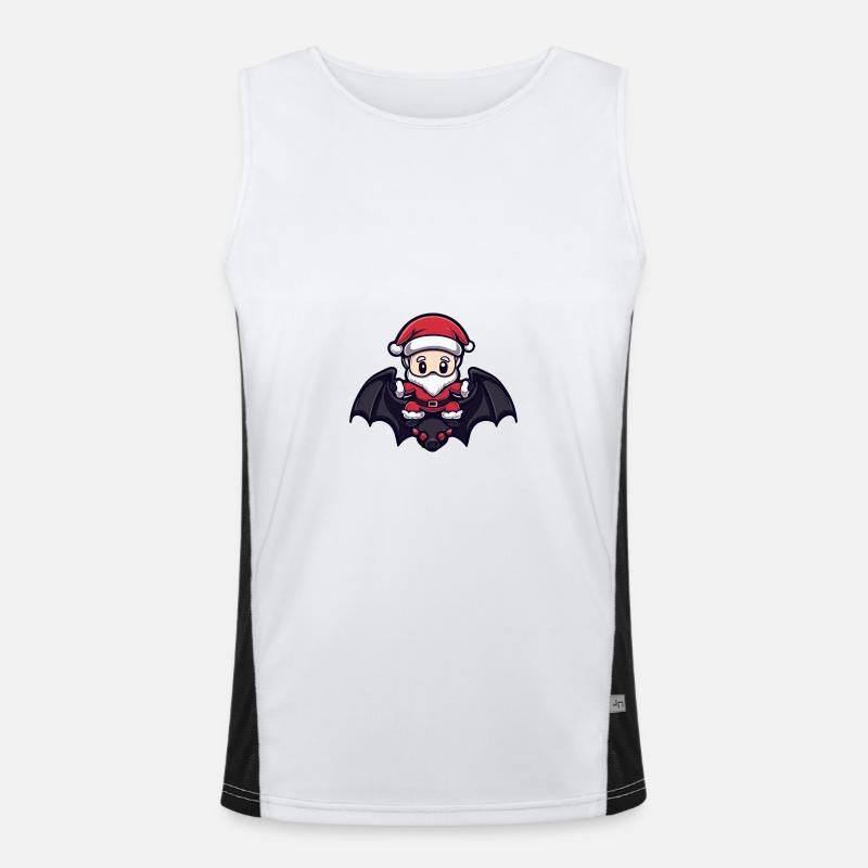 Fledermaus Weihnachtsmann Funktionelles Kontrast-Tank Top für Männer 