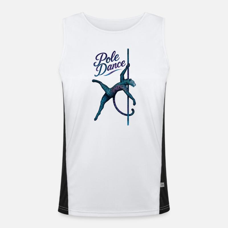 Pole Dance Leopard Pole Dancer Pole Gift Men's Functional Contrast Tank Top 