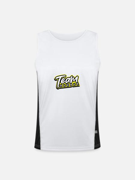 Team Member - Men's Functional Contrast Tank Top  - white/black
