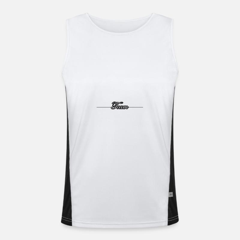 Team Line - Men's Functional Contrast Tank Top  - white/black