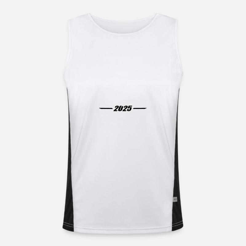 2025 - Men's Functional Contrast Tank Top  - white/black