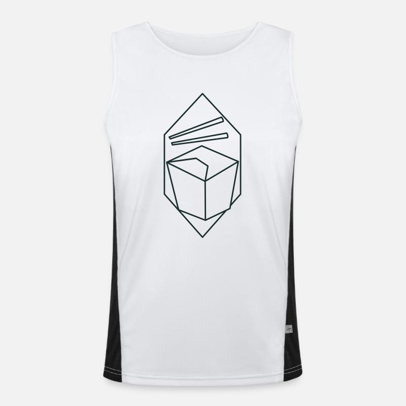 takeout cup container chopsticks Men's Functional Contrast Tank Top 