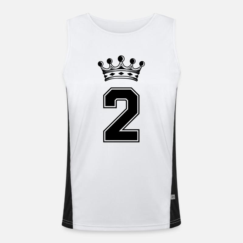 2 Crown - Men's Functional Contrast Tank Top - white/black