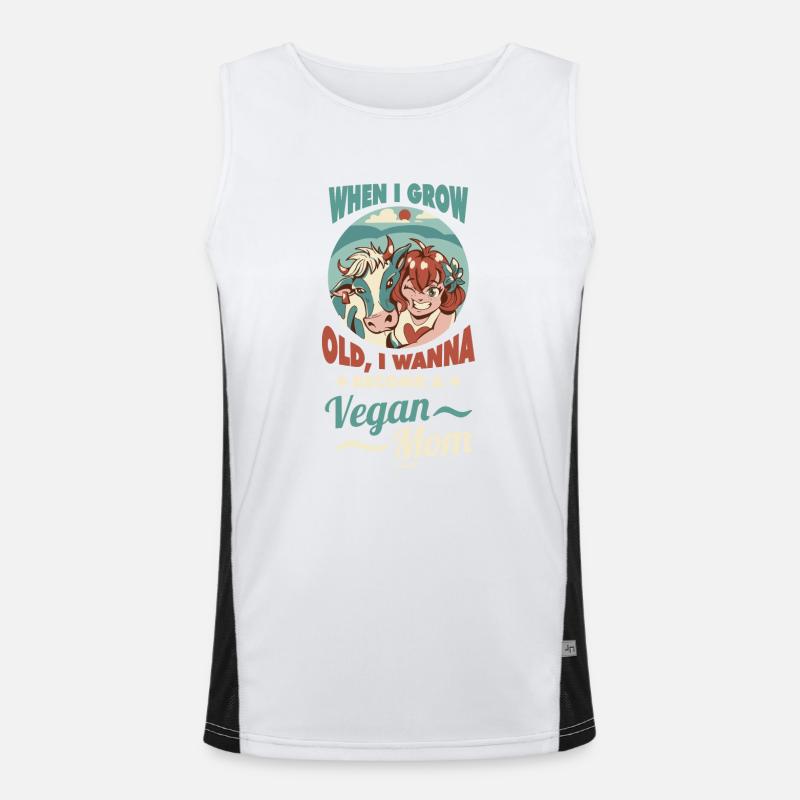 wenn ich erwachsen bin werde ich vegane Mutter Funktionelles Kontrast-Tank Top für Männer 