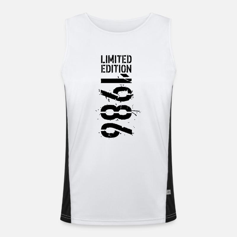 LIMITIERTE EDITION 1986 SCHWARZ Funktionelles Kontrast-Tank Top für Männer 