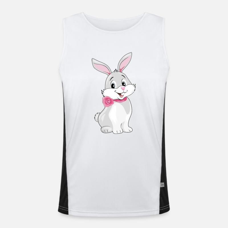 Mignon lapin souriant heureux Débardeur respirant contrasté Homme 