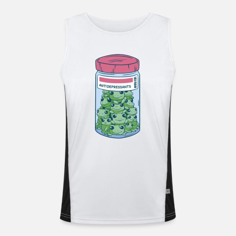 frogs in a jar Men's Functional Contrast Tank Top 