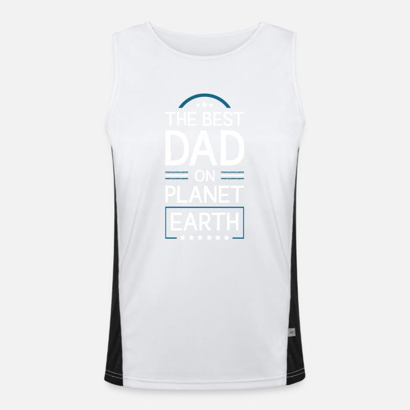 Bester Papa Spruch Dad Vater Funktionelles Kontrast-Tank Top für Männer 