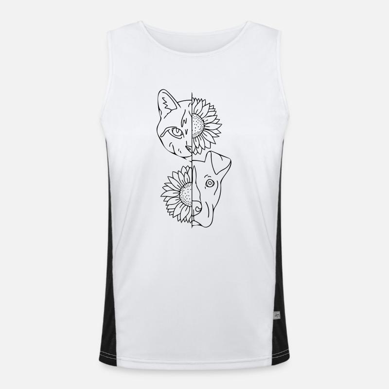 Katze und Hund Funktionelles Kontrast-Tank Top für Männer 
