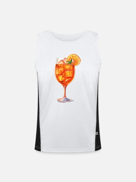 Aperitif, Spritz, Cocktail - Funktionelles Kontrast-Tank Top für Männer  - Weiß/Schwarz - Vorne