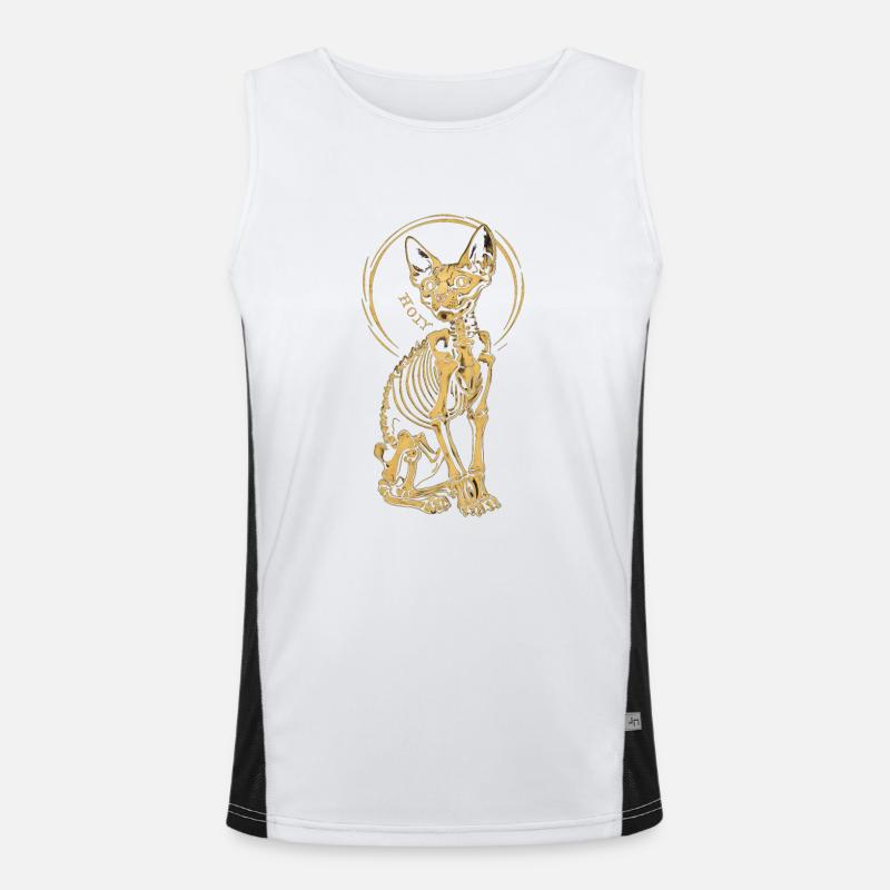 chat sphinx squelette tatouage Débardeur respirant contrasté Homme 