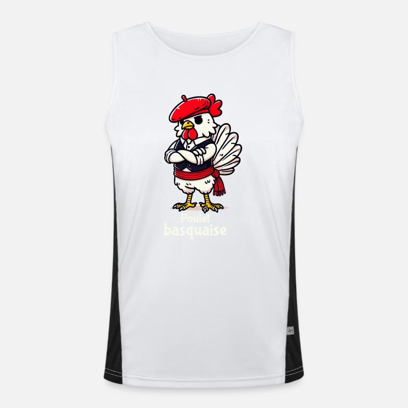 Chicken Basquaise - Plain text Men's Functional Contrast Tank Top 