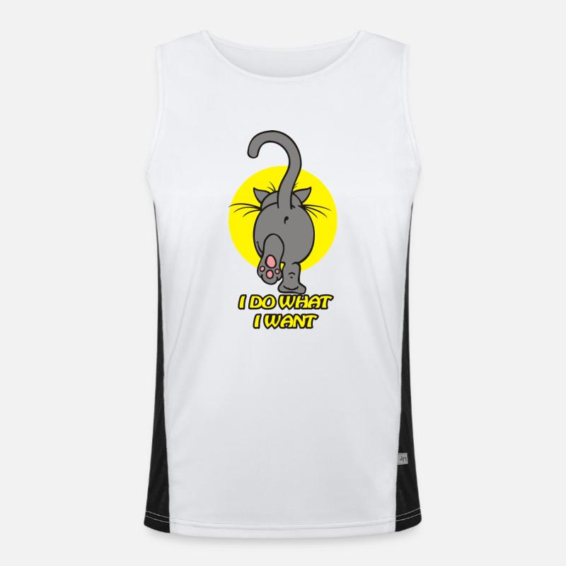 Cat Back Grey Men's Functional Contrast Tank Top 