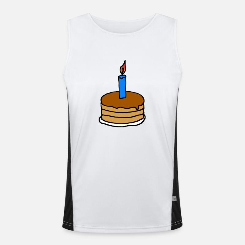 Birthday Cake Comic Design Boy Blue Men's Functional Contrast Tank Top 