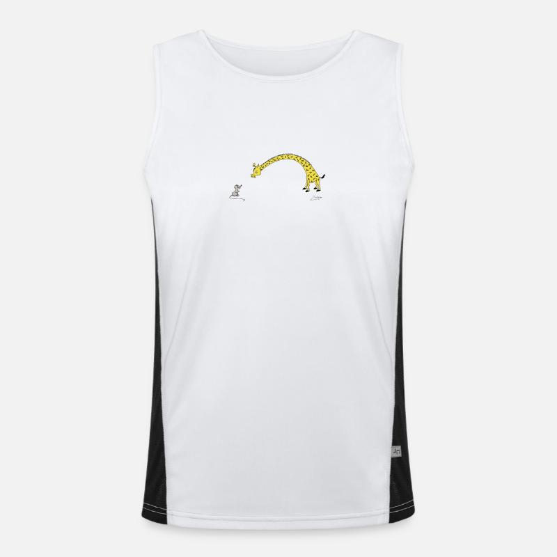 Giraffe mit Maus Funktionelles Kontrast-Tank Top für Männer 