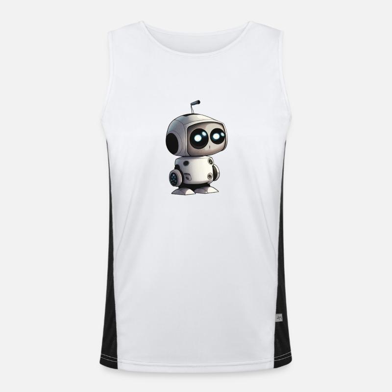 Cute robot cartoon pixar style Men's Functional Contrast Tank Top 
