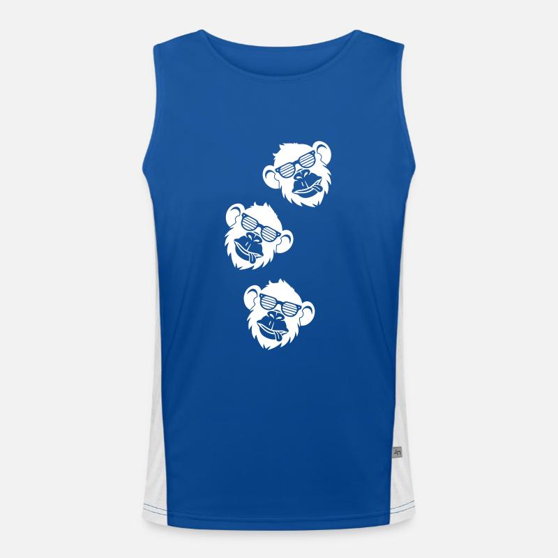 Affe Cool Kopf Funktionelles Kontrast-Tank Top für Männer 