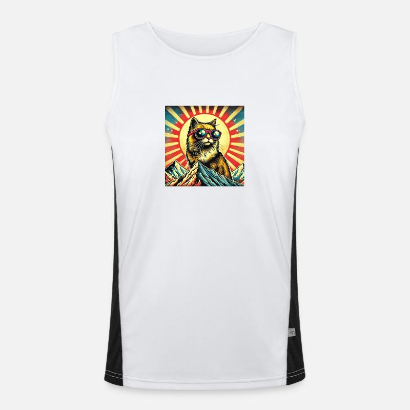 Cool cat Funktionelles Kontrast-Tank Top für Männer 