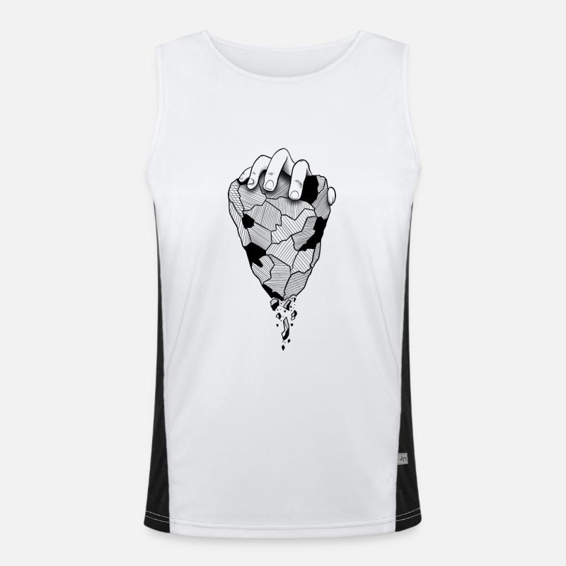 Hand climbing geometric rock Men's Functional Contrast Tank Top 