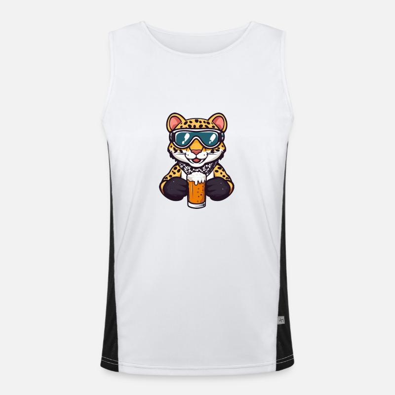 Leopard Ski Beer Men's Functional Contrast Tank Top 