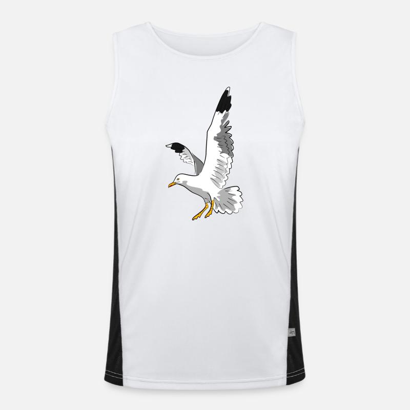 vogel möwe strand Funktionelles Kontrast-Tank Top für Männer 